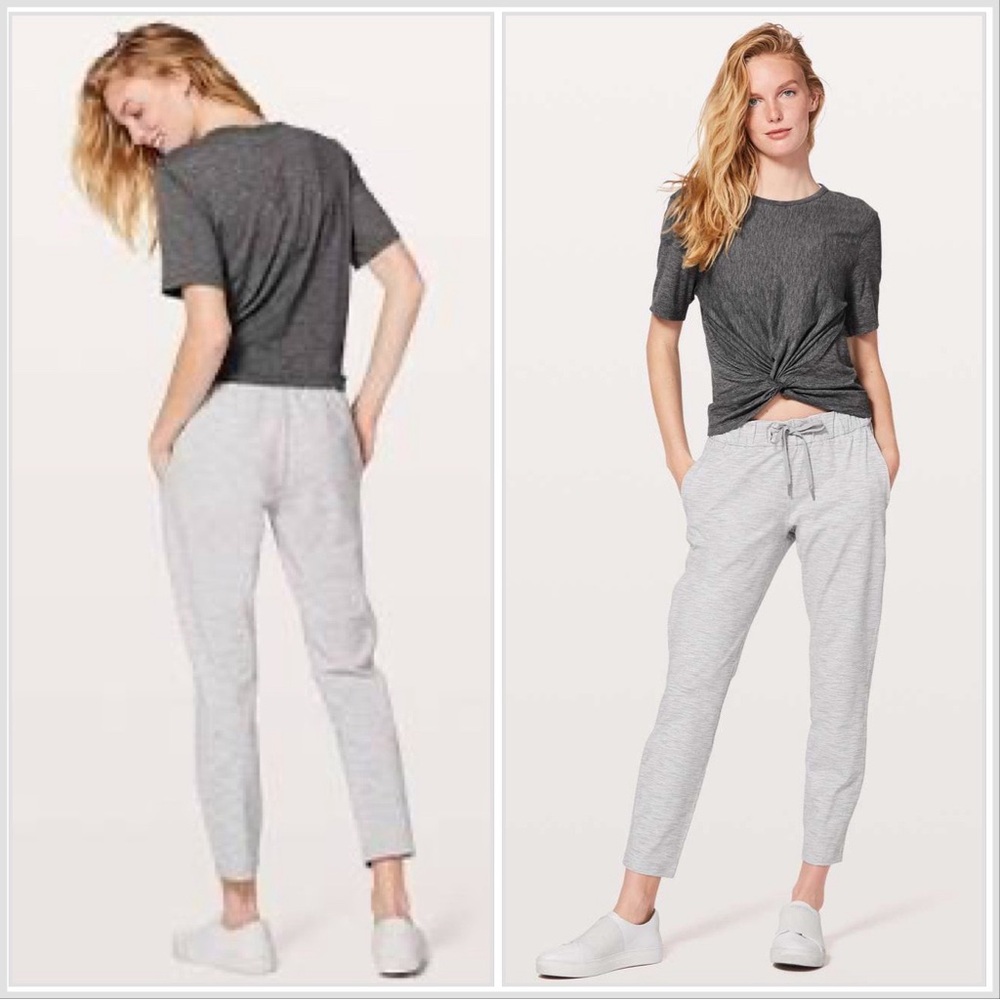 Lululemon Women’s On The Fly Pant 28” Ice Gray Size 6 Luxtreme Travel Spacedye